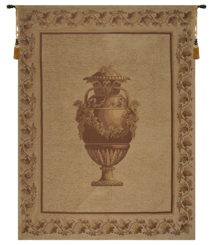 Antique Greek Urn Belgian Tapestry Wall Decor 100% Soft Cotton Chenille - RoseStraya.com