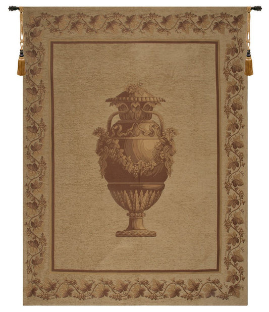 Antique Greek Urn Belgian Tapestry Wall Decor 100% Soft Cotton Chenille - RoseStraya.com