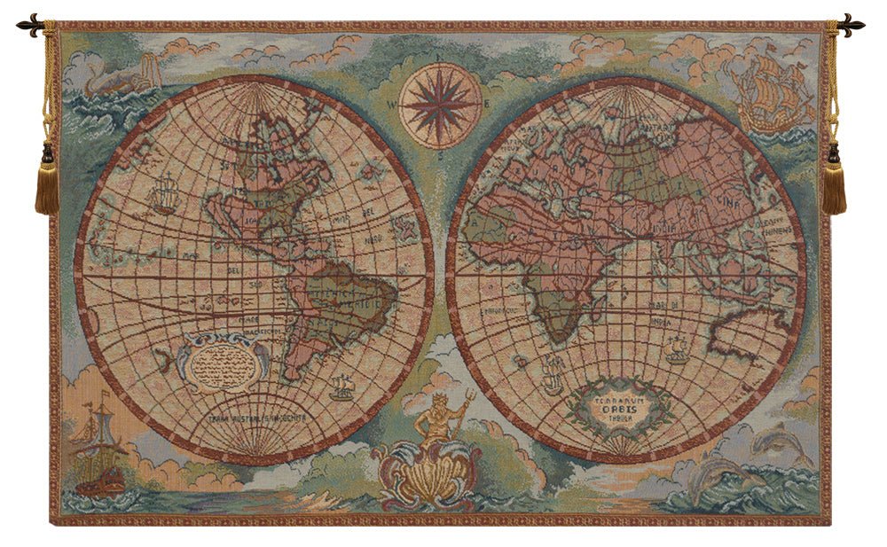 Antique Map I Small Italian Tapestry - RoseStraya.com