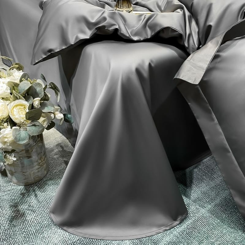 Astro Deep Grey Silky Cotton Duvet Cover Set - RoseStraya.com