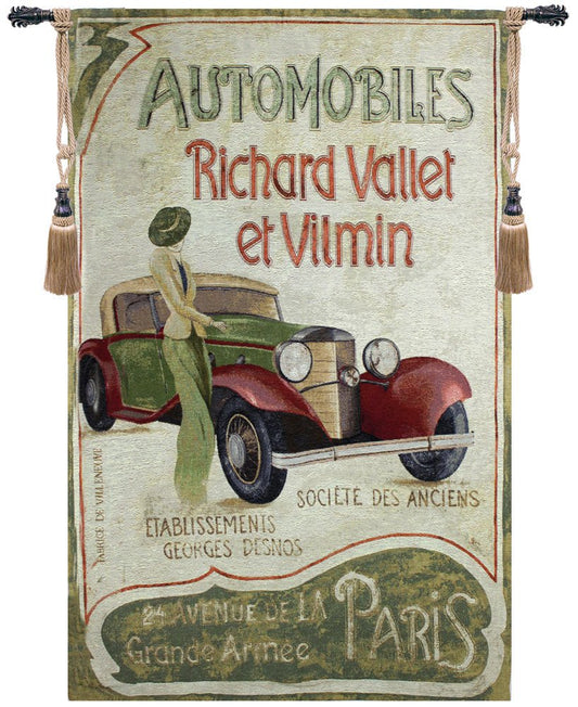 Automobile Club Fine Art Tapestry Wall Art Decor Backed with Lining & Tunnel - RoseStraya.com