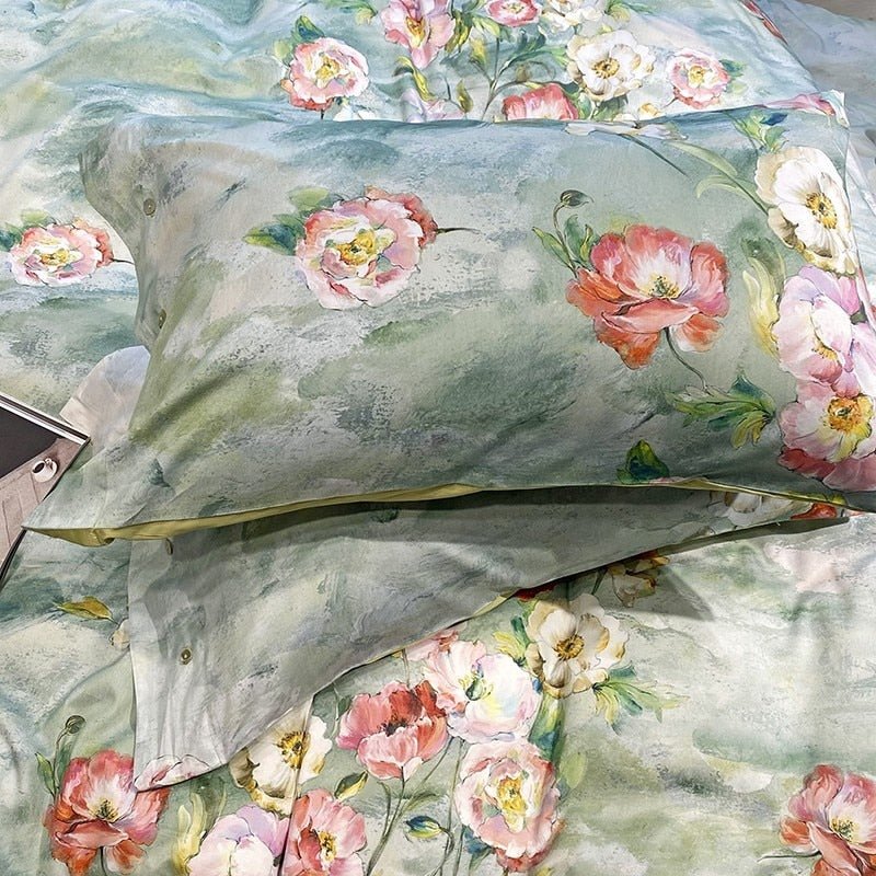 Baleigh Floral Printed Egyptian Cotton Duvet Cover Set - RoseStraya.com