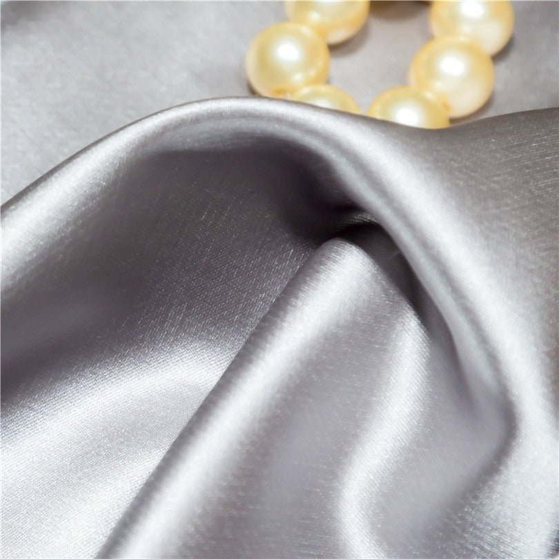 Bella Silver Modern Satin Egyptian Cotton Duvet Cover Set - RoseStraya.com