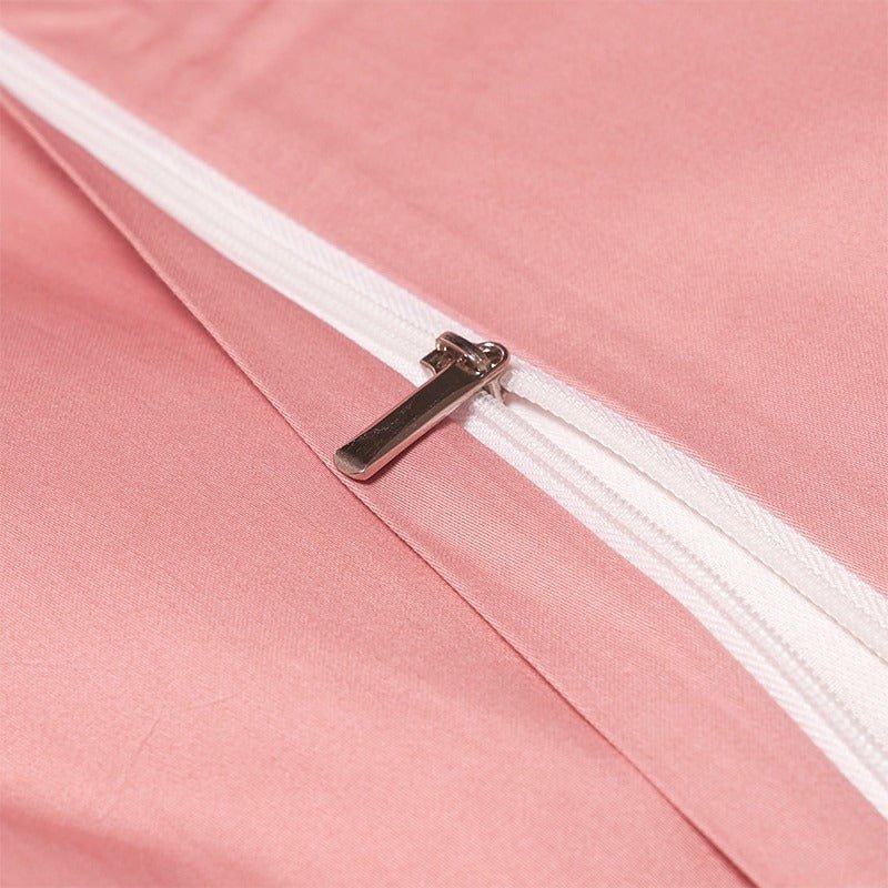 Bergenia Pink Embroidered Cotton Duvet Cover Set - RoseStraya.com