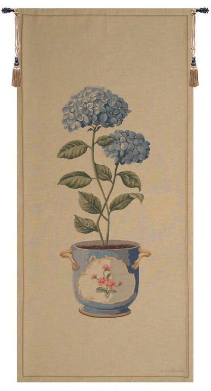 Blue Hydrangea Large European Tapestry Wall Art Decor Fabrice de Villeneuve - RoseStraya.com