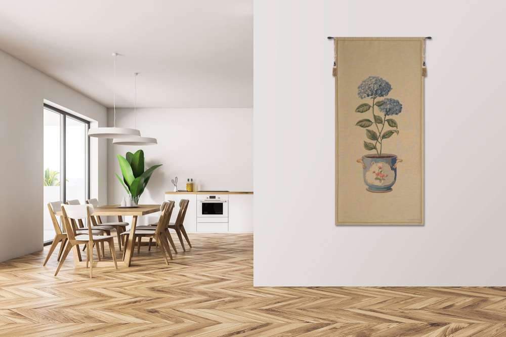 Blue Hydrangea Large European Tapestry Wall Art Decor Fabrice de Villeneuve - RoseStraya.com