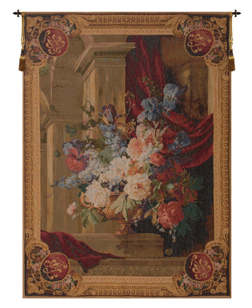 Bouquet Et Architecture Vertical French Tapestry - RoseStraya.com