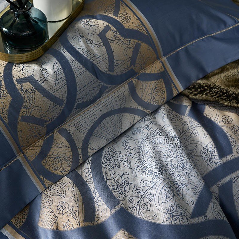 Caeso Space Blue Egyptian Cotton Duvet Cover Set - RoseStraya.com