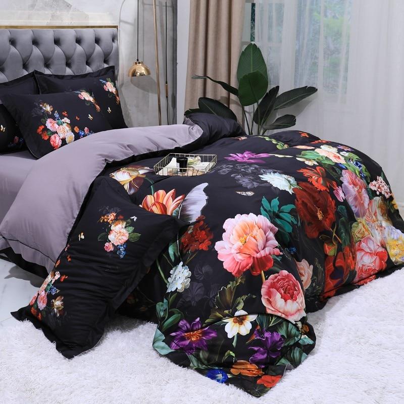 Callista Black Egyptian Cotton Duvet Cover Set - RoseStraya.com