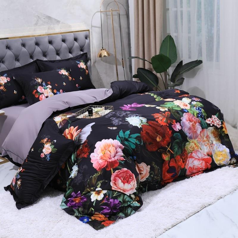 Callista Black Egyptian Cotton Duvet Cover Set - RoseStraya.com