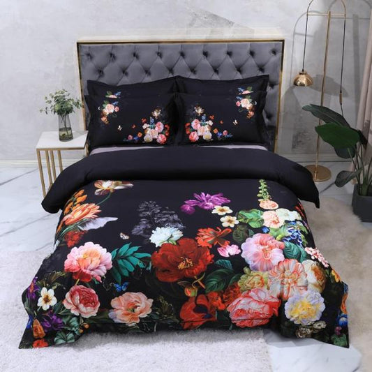 Callista Black Egyptian Cotton Duvet Cover Set - RoseStraya.com