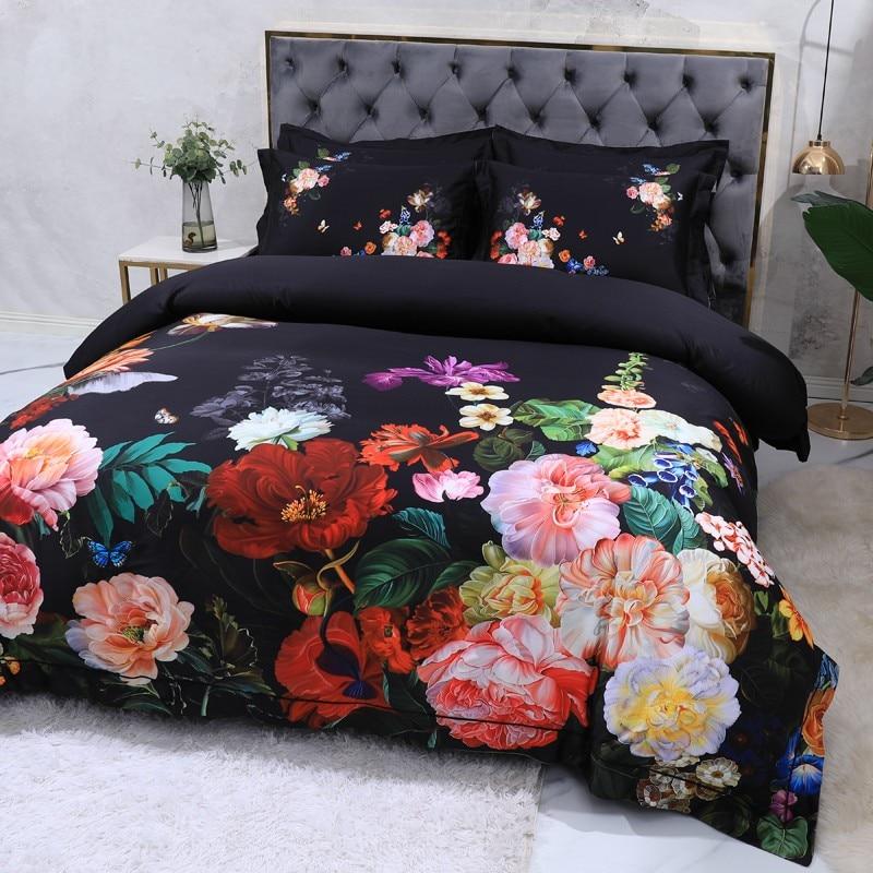 Callista Black Egyptian Cotton Duvet Cover Set - RoseStraya.com