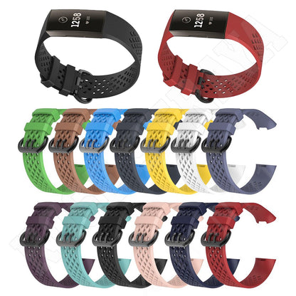 Fitbit Charge 3/4/SE Breathable Bands Soft Silicone Replacement Sports Strap