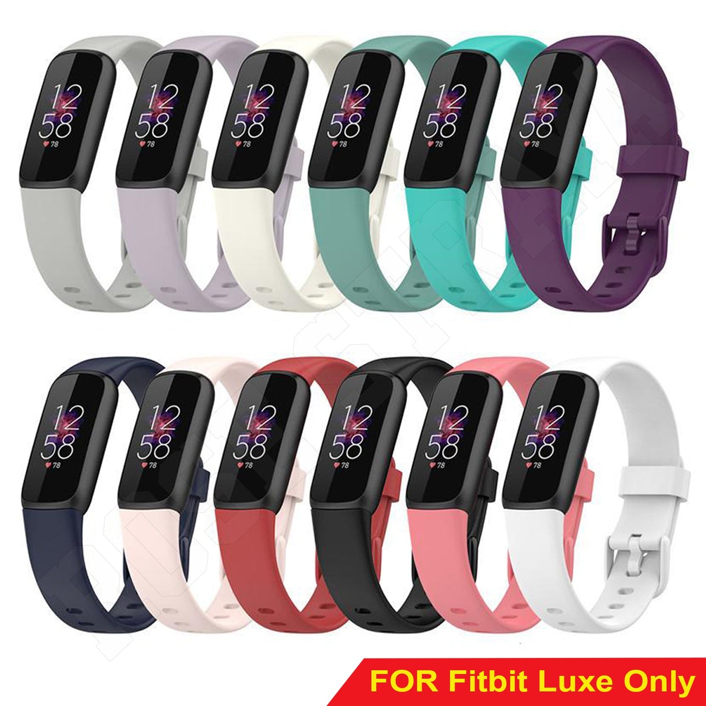 Fitbit Luxe Replacement Band Soft Silicone Watch Strap Sports Wristband Bracelet