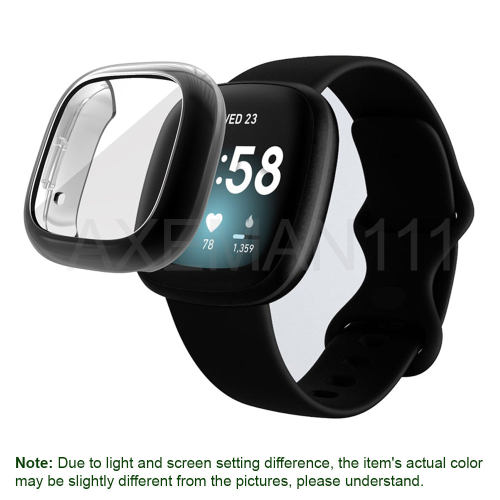 Fitbit Versa 3/Sense Watch Cases Full Protective Cover Screen Protector Thin Soft TPU