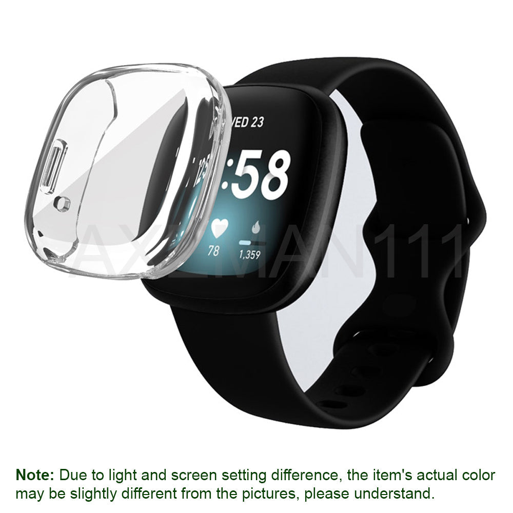 Fitbit Versa 3/Sense Watch Cases Full Protective Cover Screen Protector Thin Soft TPU