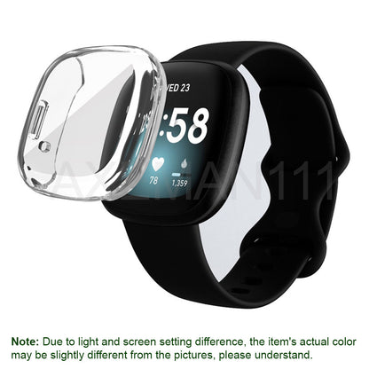 Fitbit Versa 3/Sense Watch Cases Full Protective Cover Screen Protector Thin Soft TPU