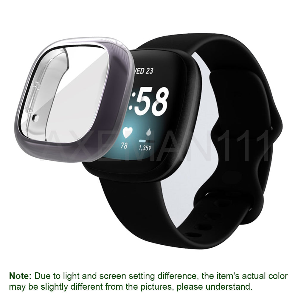 Fitbit Versa 3/Sense Watch Cases Full Protective Cover Screen Protector Thin Soft TPU