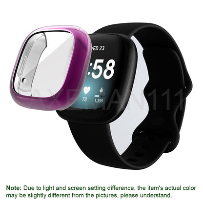 Fitbit Versa 3/Sense Watch Cases Full Protective Cover Screen Protector Thin Soft TPU