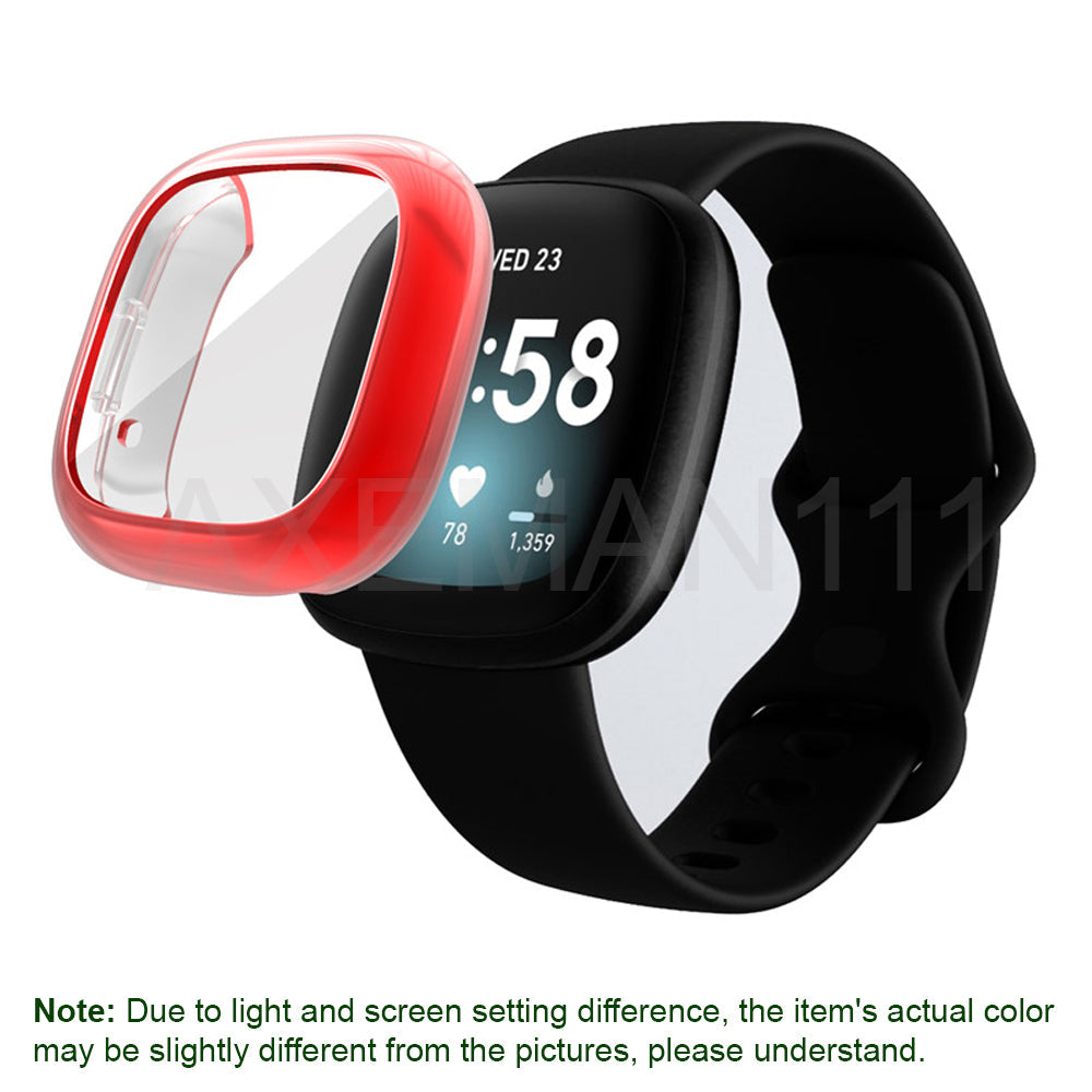 Fitbit Versa 3/Sense Watch Cases Full Protective Cover Screen Protector Thin Soft TPU