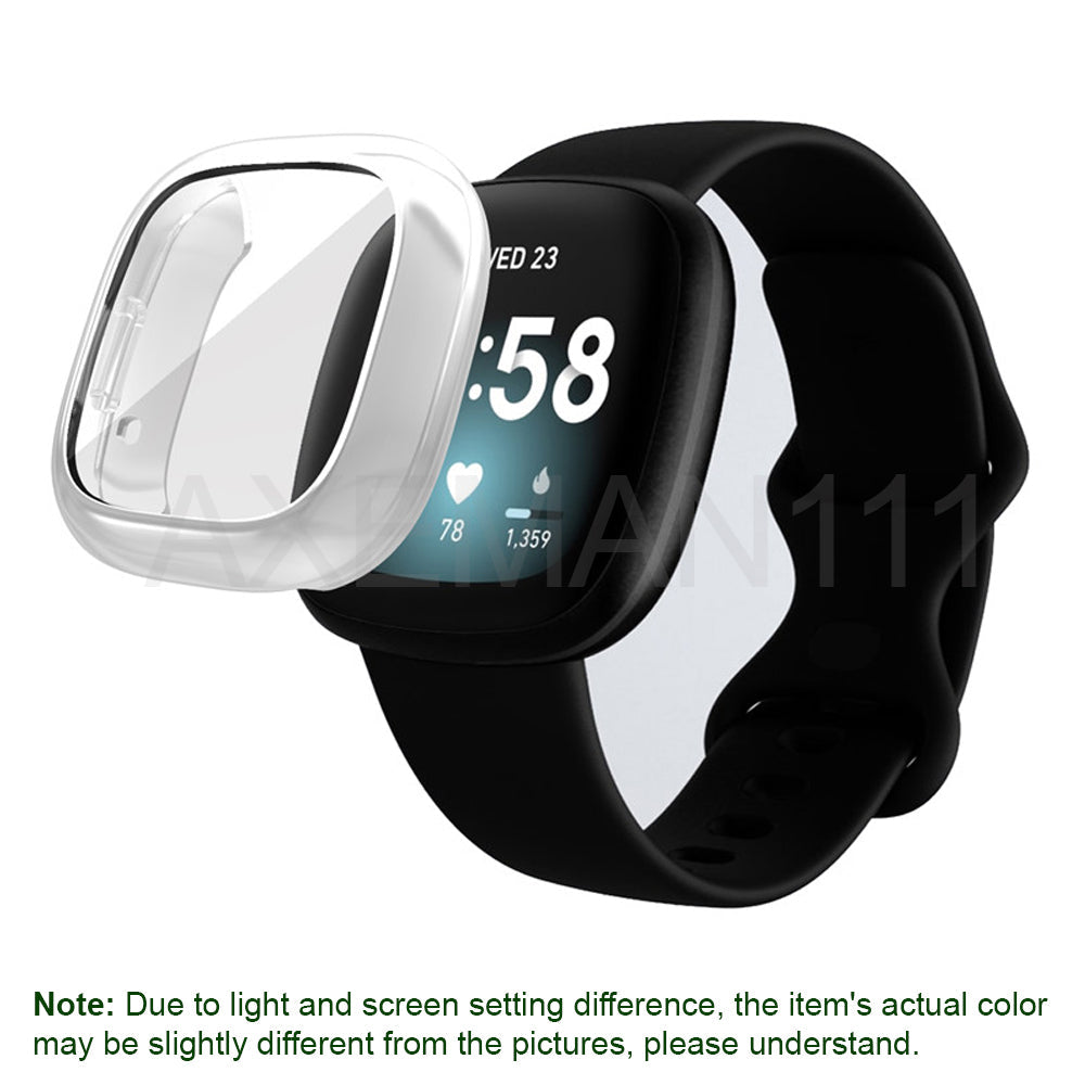 Fitbit Versa 3/Sense Watch Cases Full Protective Cover Screen Protector Thin Soft TPU