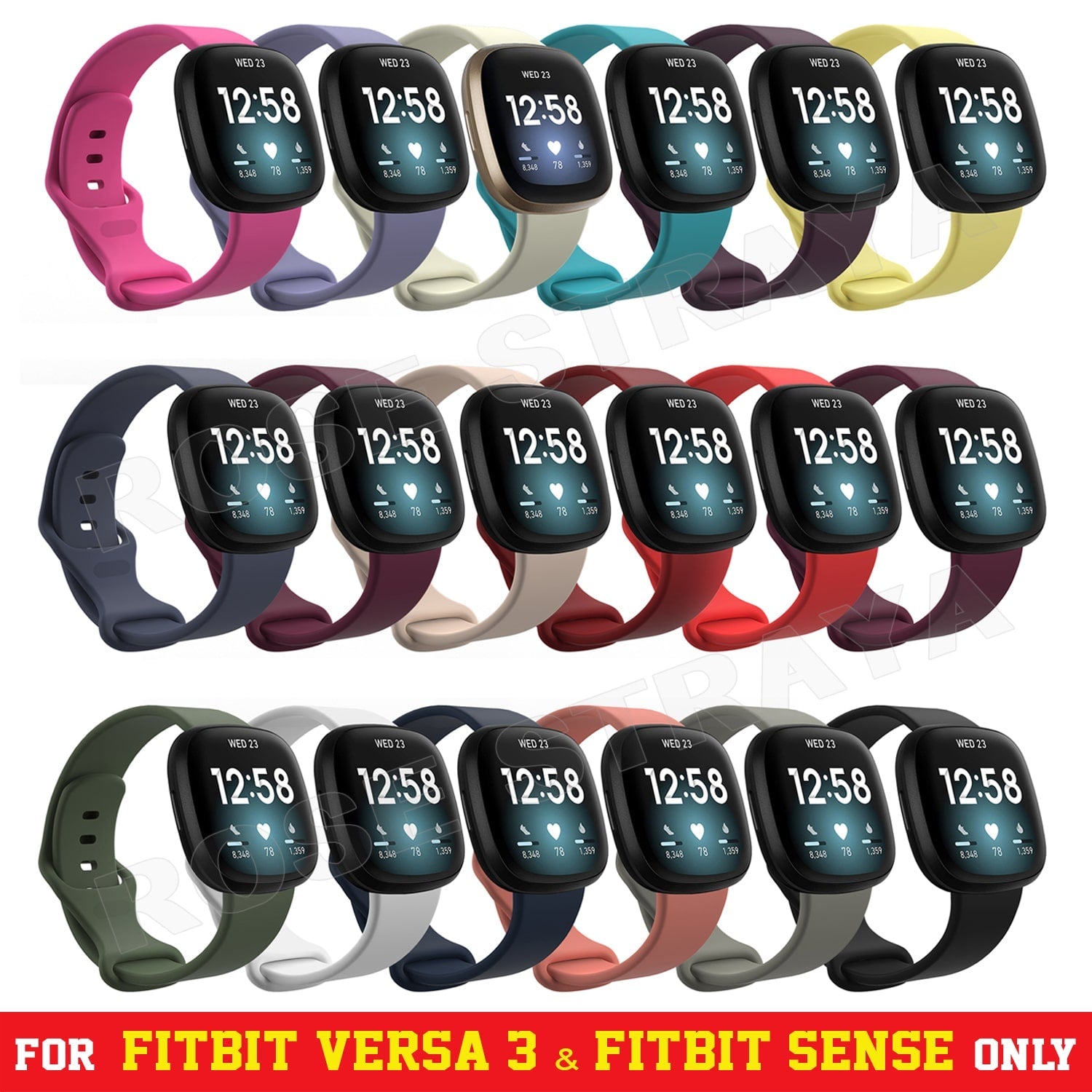 Fitbit Versa 3/Sense Silicone Watch Bands