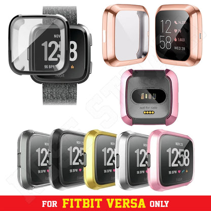 Fitbit Versa Protective Cases Full Coverage Cover Screen Protector Thin Soft TPU