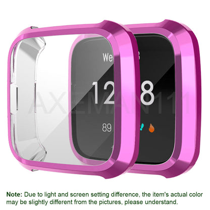 Fitbit Versa Lite Protective Cases Thin Soft TPU Full Coverage Screen Cover Protector