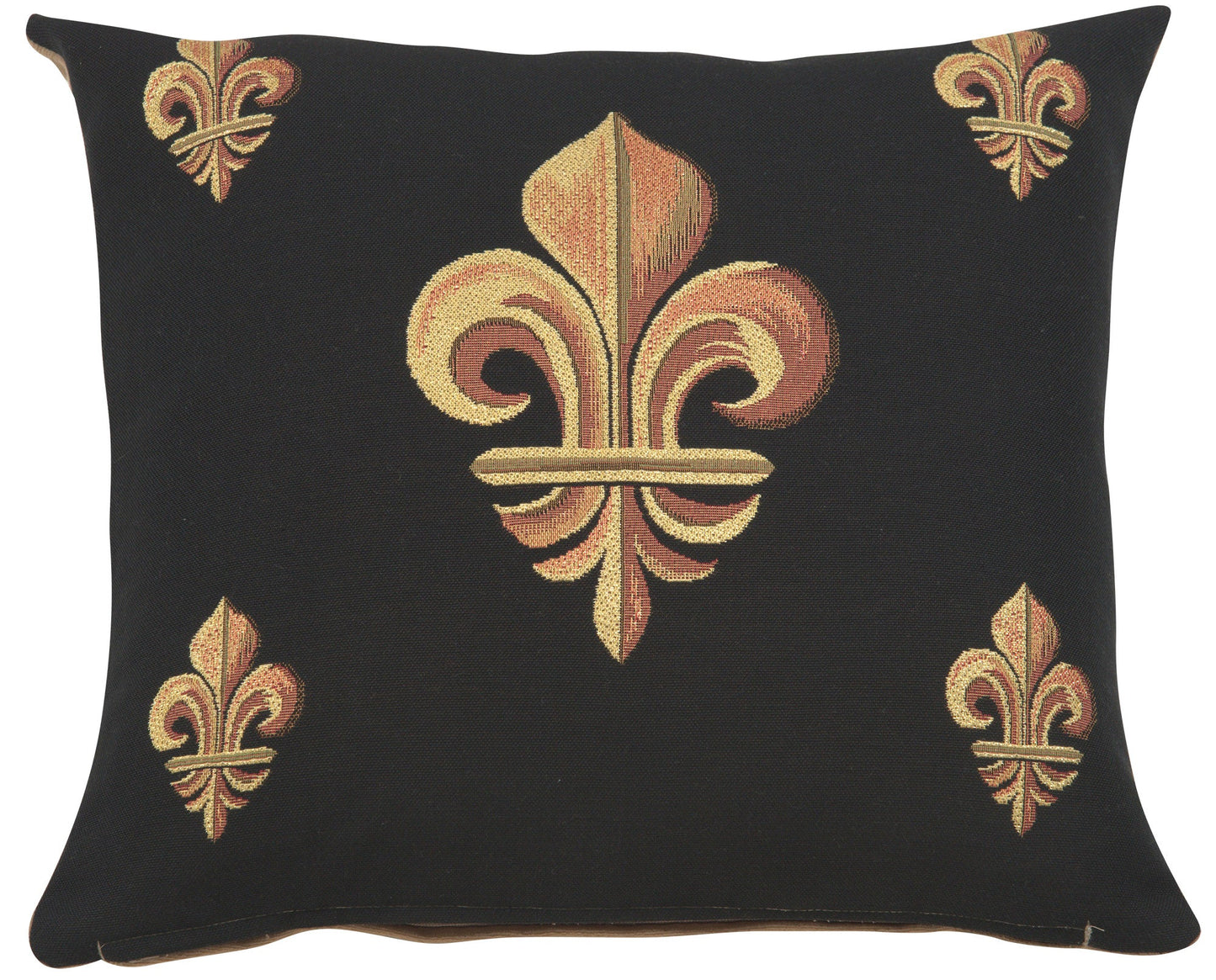 Five Fleur de Lys Black French Cushion - RoseStraya.com
