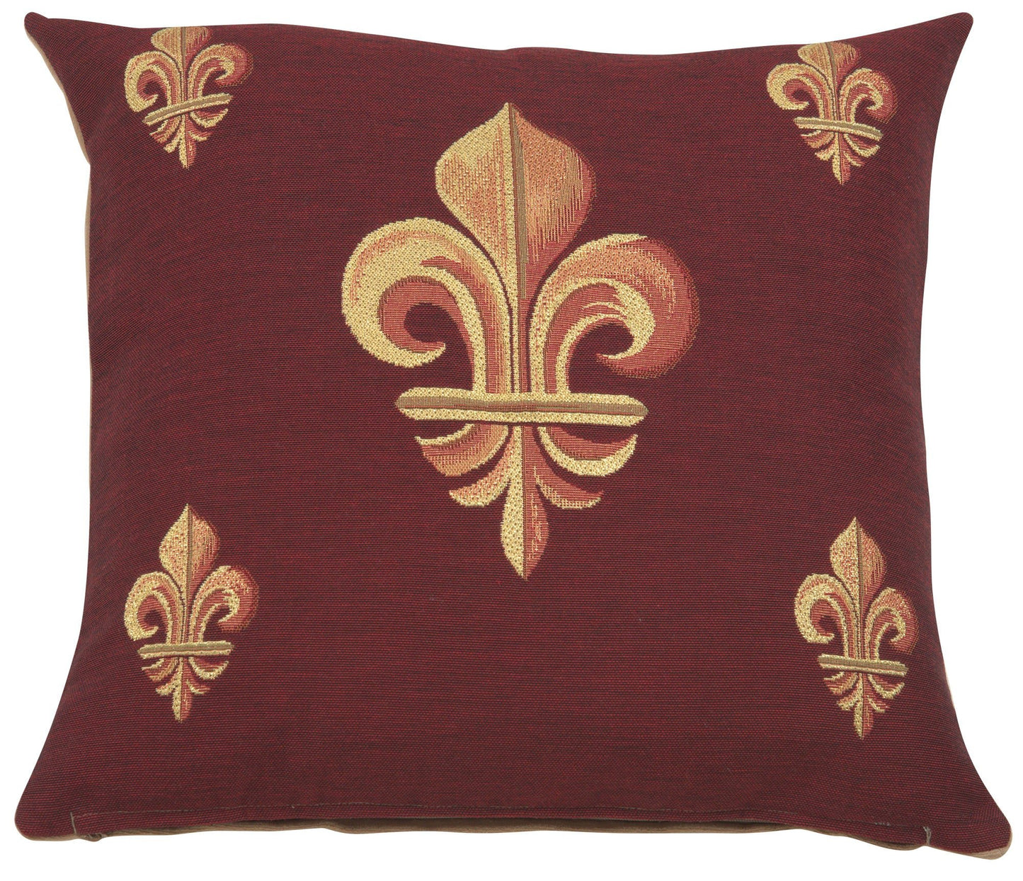 Five Fleur de Lys Red French Cushion - RoseStraya.com