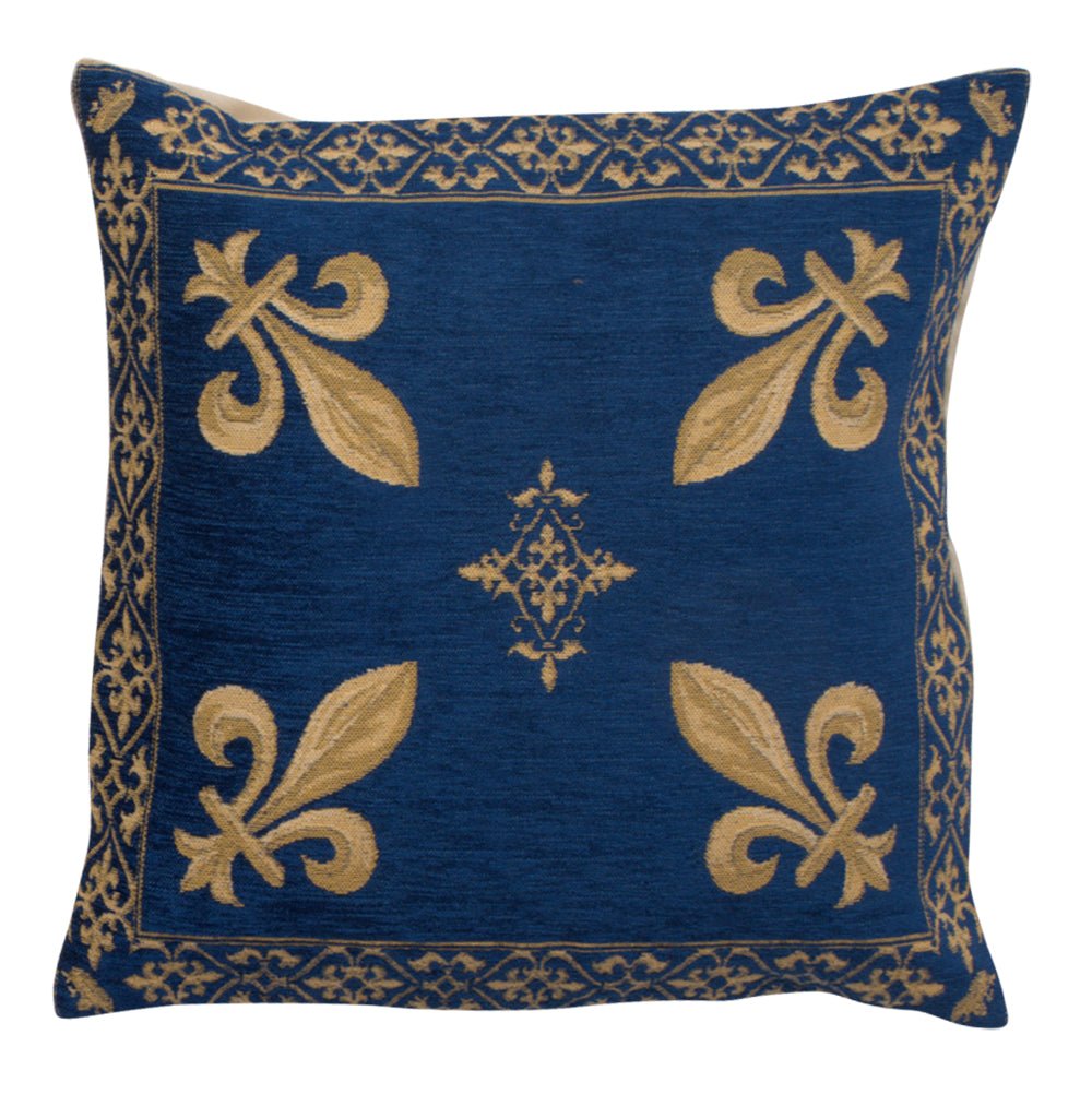 Fleur de Lys Blue III European Cushion Covers - RoseStraya.com