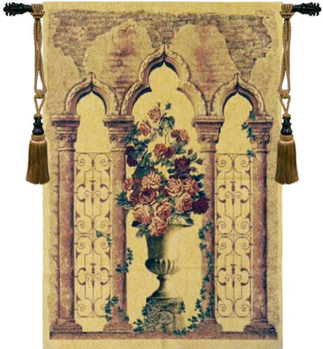 Floral Urn with Columns Belgian Tapestry - RoseStraya.com
