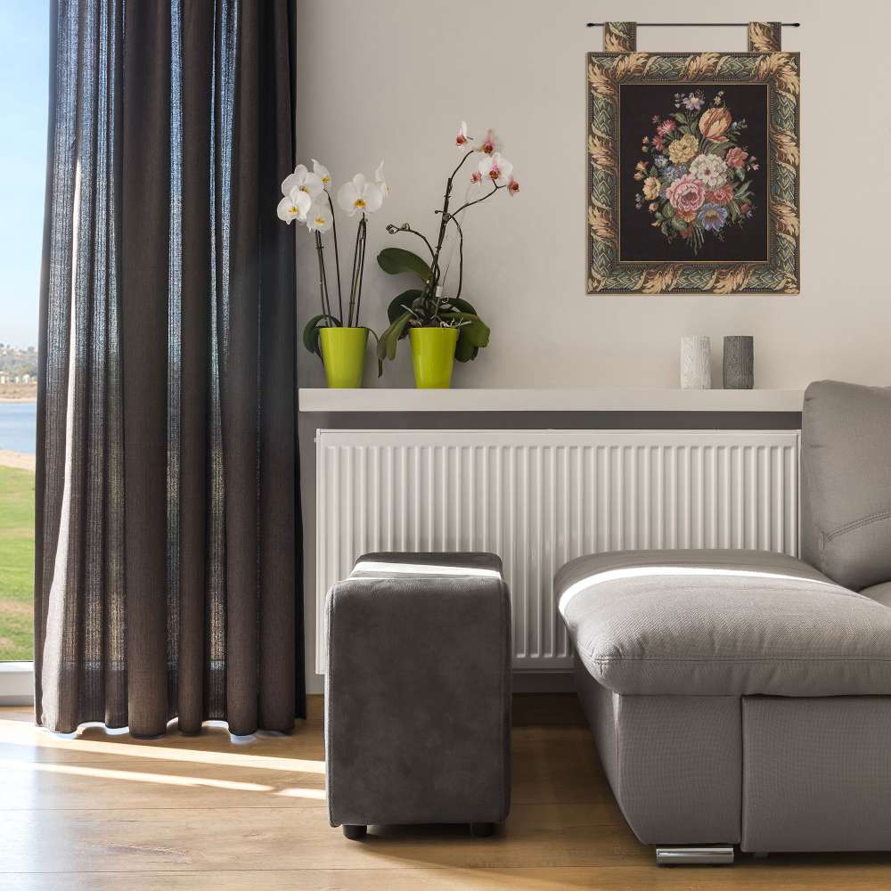 Floral Wallhanging with Loops European Tapestry Wall Art Home Office Decor - RoseStraya.com