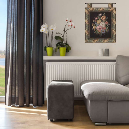 Floral Wallhanging with Loops European Tapestry Wall Art Home Office Decor - RoseStraya.com