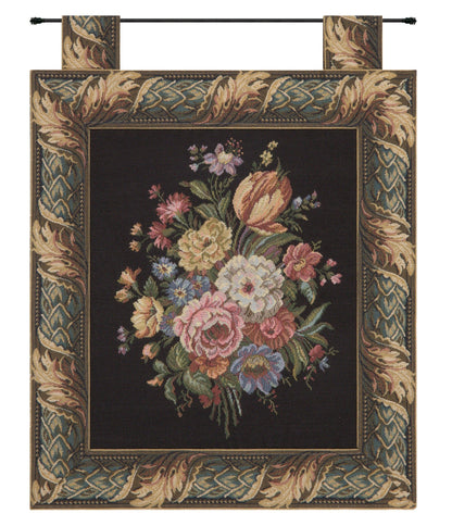 Floral Wallhanging with Loops European Tapestry Wall Art Home Office Decor - RoseStraya.com
