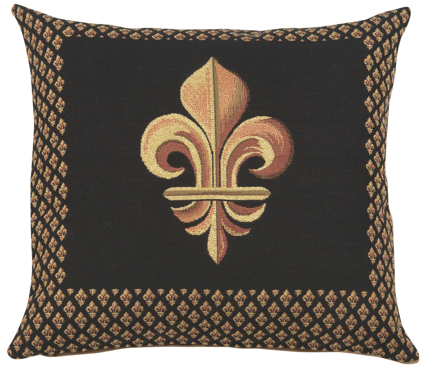Framed Fleur de Lys Black French Cushion - RoseStraya.com