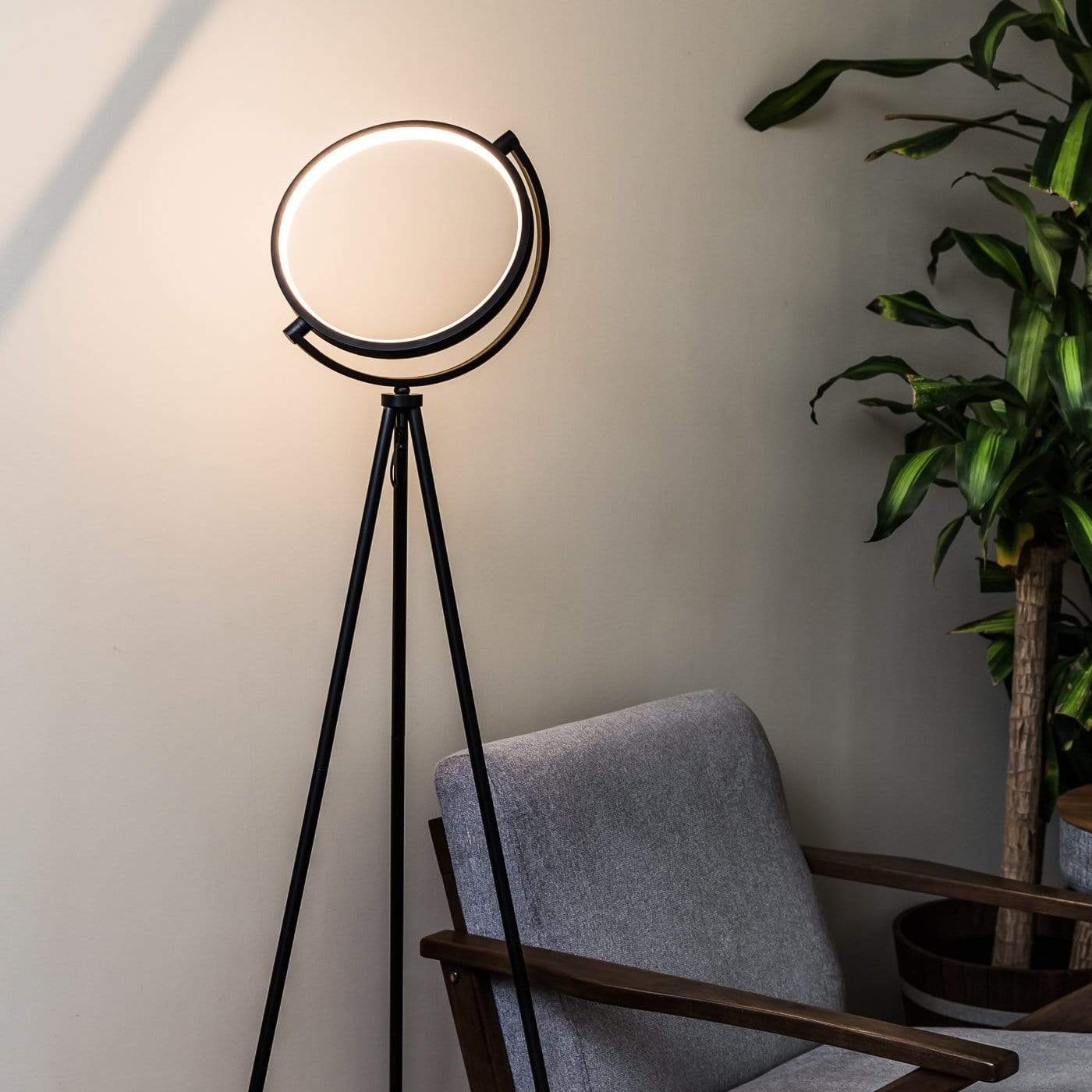 Halo Floor Lamp Modern LED Tripod Floor Light Home Hotel Office Decoration - RoseStraya.com