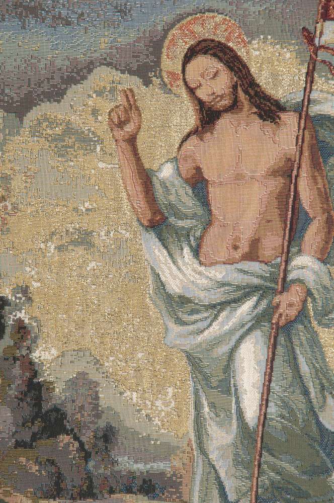 Jesus Resurrected European Tapestry Wall Art Decor Alberto Passini Lining & Tunnel - RoseStraya.com