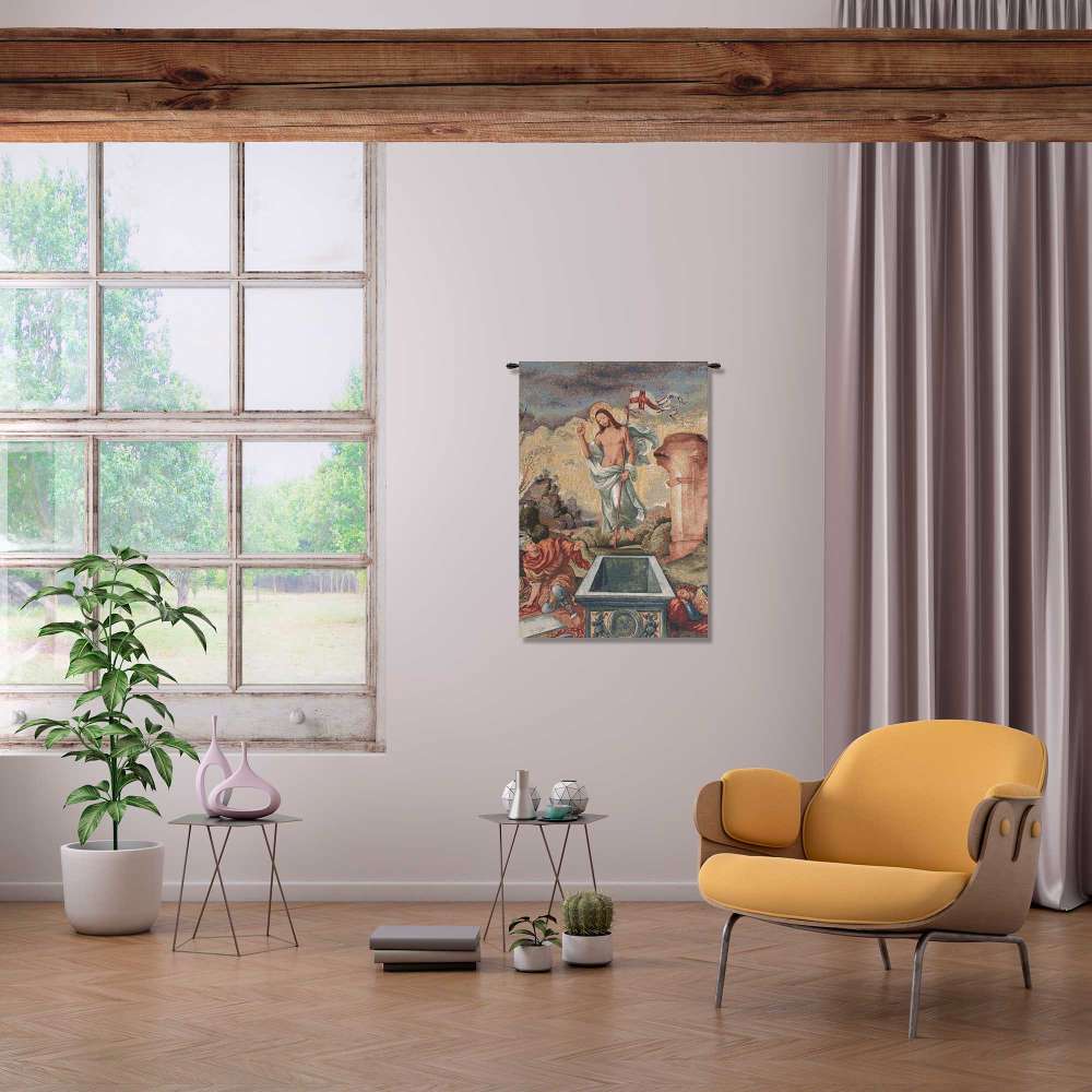 Jesus Resurrected European Tapestry Wall Art Decor Alberto Passini Lining & Tunnel - RoseStraya.com