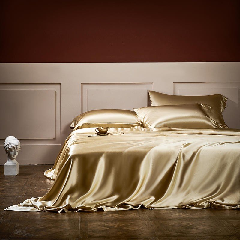 Jewel Gold Luxury Pure Mulberry Silk Bedding Set - RoseStraya.com
