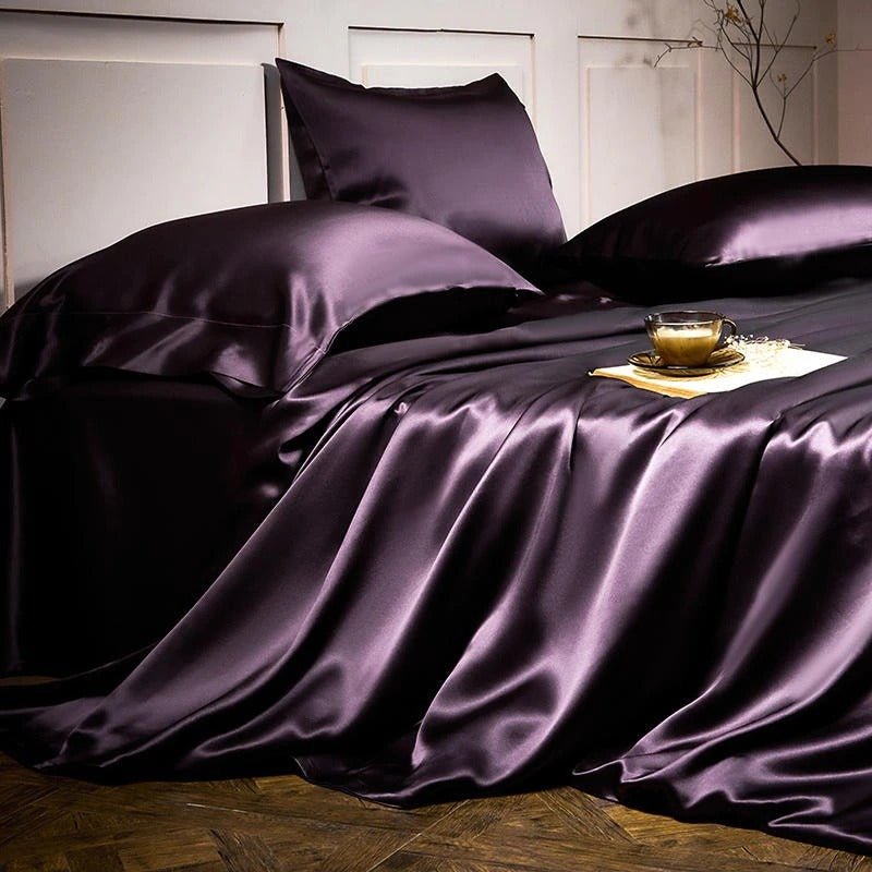 Jewel Purple Luxury Pure Mulberry Silk Bedding Set - RoseStraya.com