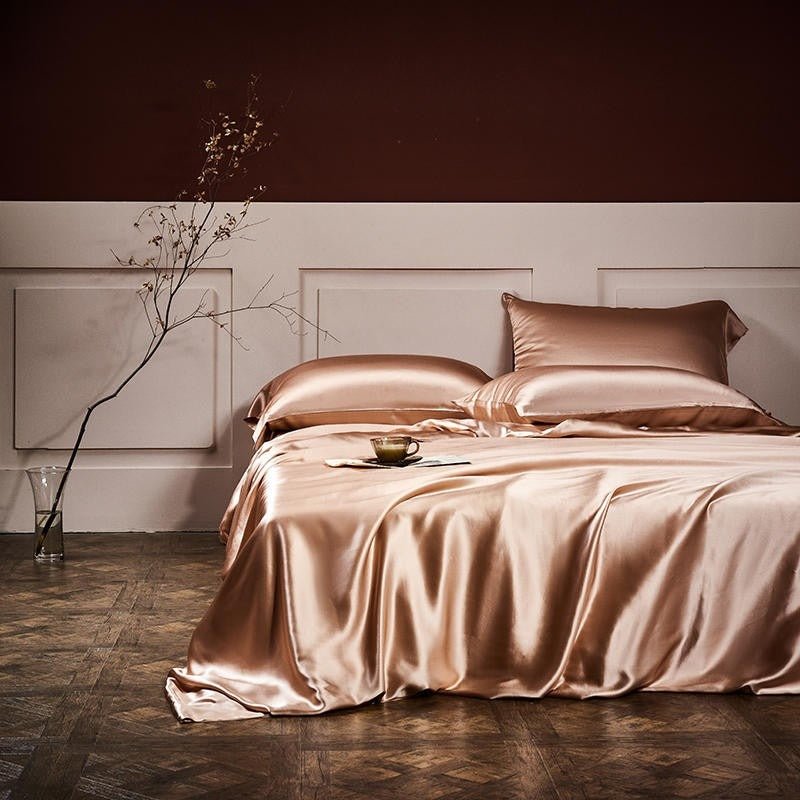 Jewel Rose Gold Luxury Pure Mulberry Silk Bedding Set - RoseStraya.com