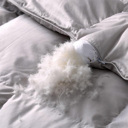 Jiniya Square Quilted Cotton Goose Down Filling Comforter - RoseStraya.com