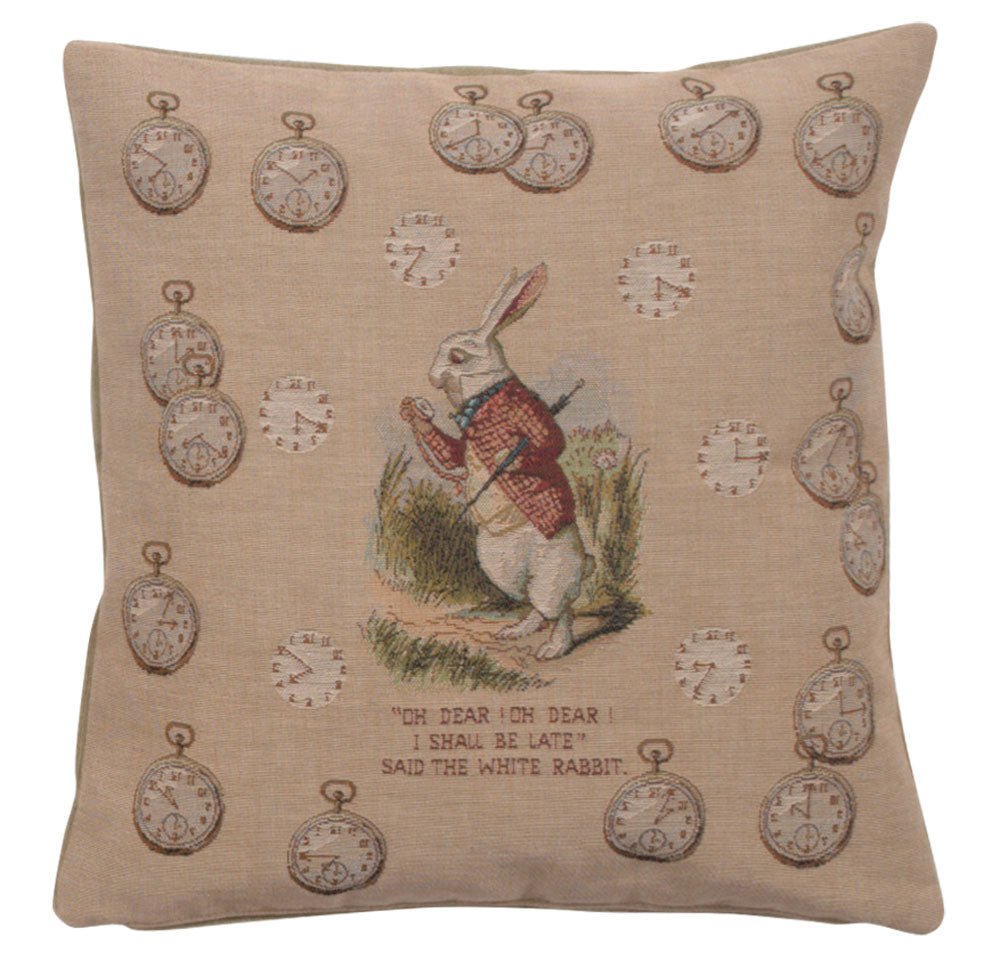 Late Rabbit Alice In Wonderland French Cushion - RoseStraya.com