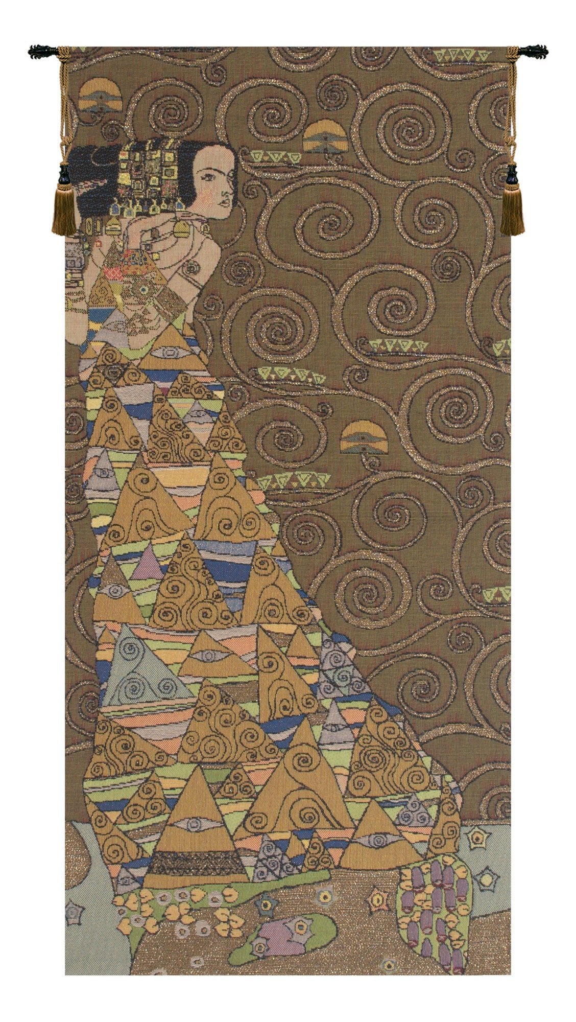 L'Attente Klimt a Gauche Fonce French Tapestry - RoseStraya.com