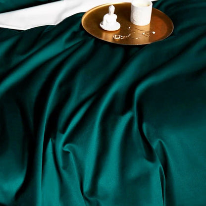 Leilah Green Embroidered Edge Egyptian Cotton Duvet Cover Set - RoseStraya.com