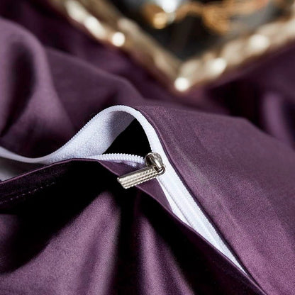 Leilah Purple Embroidered Edge Egyptian Cotton Duvet Cover Set - RoseStraya.com