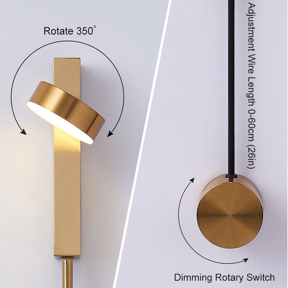 Lucian Minimalistic Rotational Lamp - RoseStraya.com