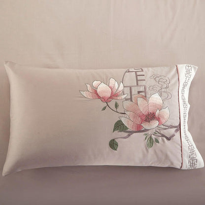 Magnolia Luxury Egyptian Cotton Classical Embroidery Duvet Cover Set - RoseStraya.com