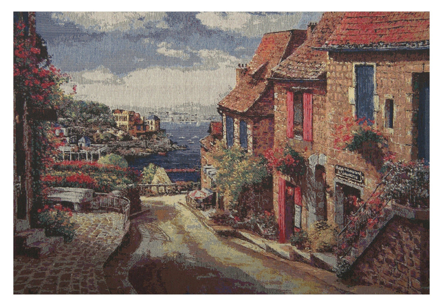 Mediterranean Village at Amalfi Stretched Wall Tapestry - RoseStraya.com